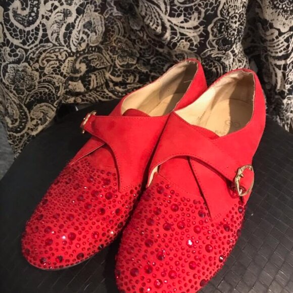 Iris Apfel Womans red loafer shoe size 8 - Picture 1 of 1